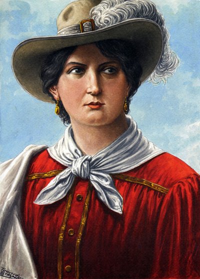 Portrait of Anita Garibaldi, First Wife of Giuseppe Garibaldi by Tancredi Scarpelli