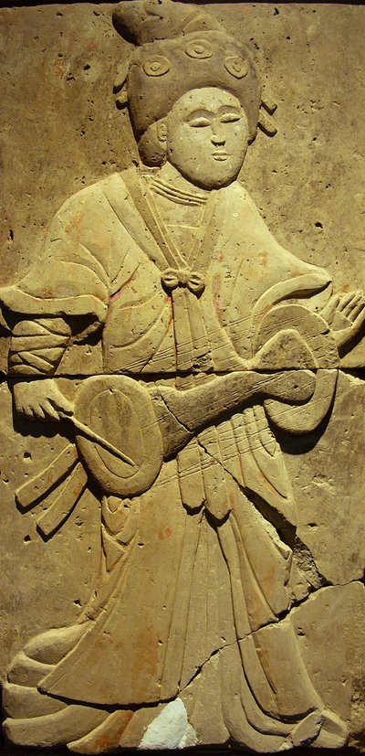 Terracotta Stele with Musician, Tang Dynasty by Tang Dynasty Chinese School