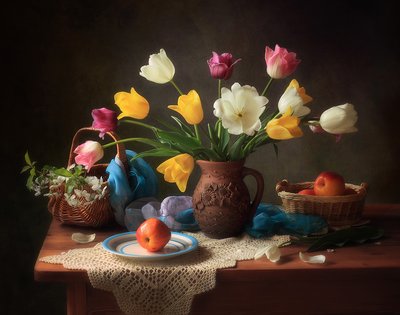 Classic Tulip Still Life by Tatyana Skorokhod