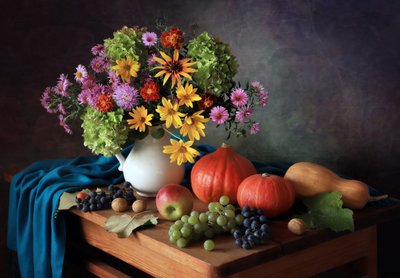 Colorful Autumn Harvest Still Life by Tatyana Skorokhod