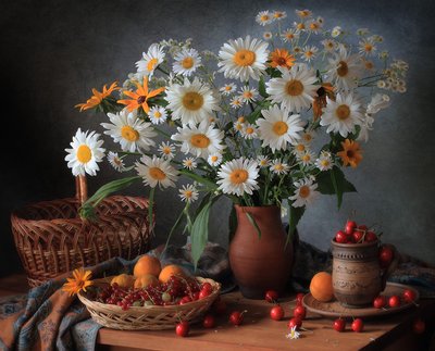 Daisies and Summer Fruit by Tatyana Skorokhod
