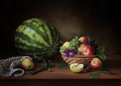 Rustic Fruit Still Life by Tatyana Skorokhod