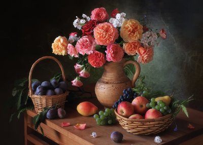 Rustic Fruit and Flowers by Tatyana Skorokhod