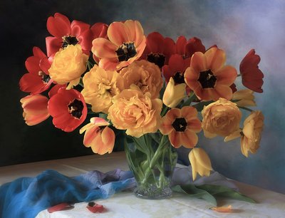 Vibrant Tulip Bouquet by Tatyana Skorokhod