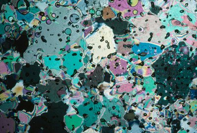 Ice crystals in a core reflect colors at different angles by Ted Spiegel