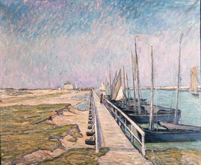 Sailing Boats Moored in a Harbour by Theo Van Brockhusen