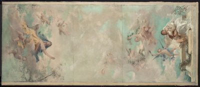Sketch for the Marriage Hall of the Courbevoie Town Hall: The Protective Law of Hymen (Ceiling) by Theobald Chartran