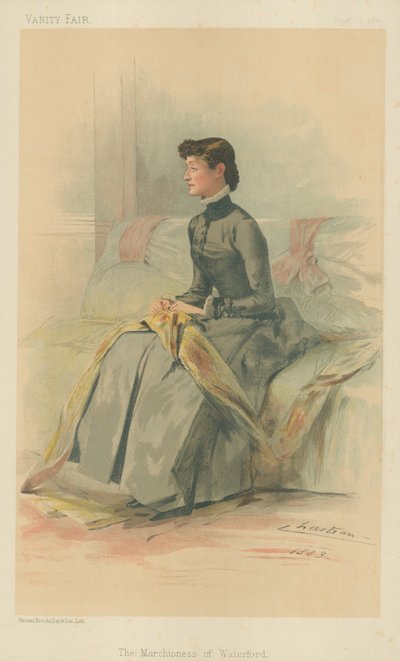 The Marchioness of Waterford, 1 September 1883, Vanity Fair Cartoon by Theobald Chartran