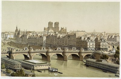 Île de la Cité and the Pont Neuf in Paris by Theodor Josef Hubert Hoffbauer