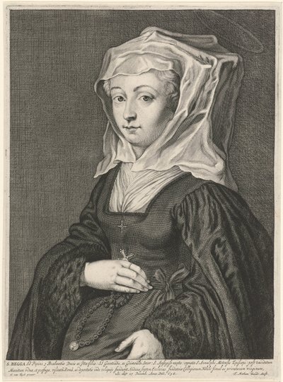 Saint Begga of Andenne by Theodor Matham