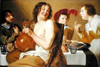 Figures Eating and Drinking Around a Table by Theodor Rombouts