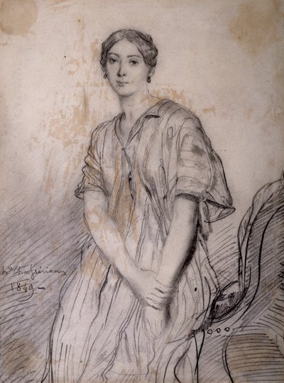 Portrait of Alice Ozy (Julie, Justine Pilloy), actress (1820-1893) by Théodore Chassériau