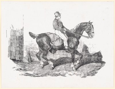 Carriage Horse Ridden by a Groom, also called English Horse with a Checkered Blanket by Theodore Gericault