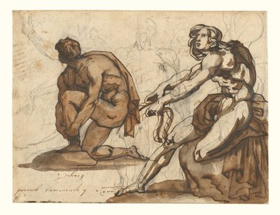 Classical Nudes (recto); Classical Statuary (verso) by Theodore Gericault