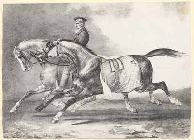 Two Dapple-Grays Being Exercised by Theodore Gericault