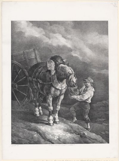 A Boy Giving Oats to a Hitched Horse by Theodore Gericault