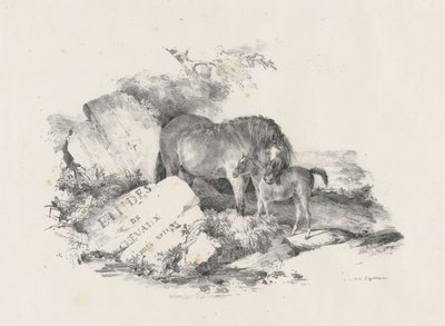 The Mare and Its Colt, Frontispiece by Theodore Gericault