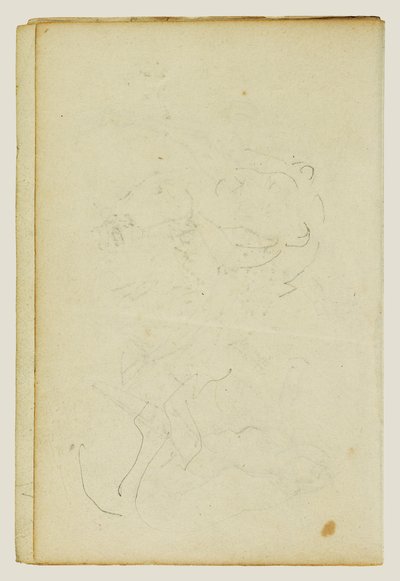 Sketches of Head and Hind Legs of a Lion by Theodore Gericault