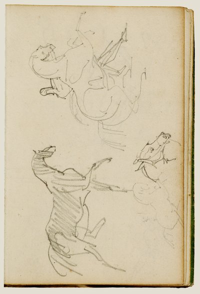 Three Horse Studies by Theodore Gericault