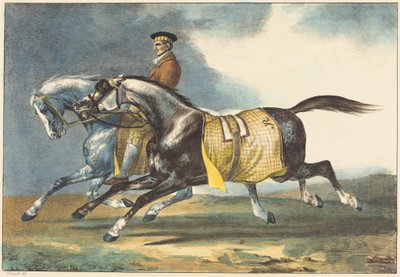 Two Dapple-Gray Horses Exercising by Theodore Gericault