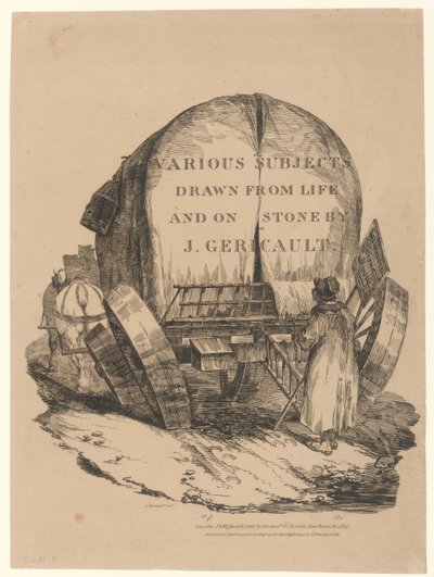 A Hitched Wagon or A Horse-Drawn Cart (Title Page of the English Series) by Theodore Gericault