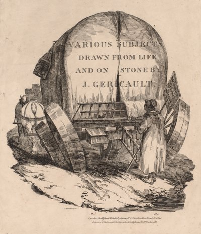 Various Subjects Drawn from Life and on Stone: A Wagon with Harnessed Horses, 1821 by Theodore Gericault