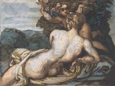 Venus and Cupid in a Landscape (after Annibale Carracci) by Theodore Gericault