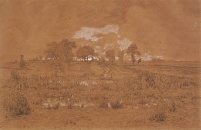 Evening Landscape with a Marsh by Theodore Rousseau