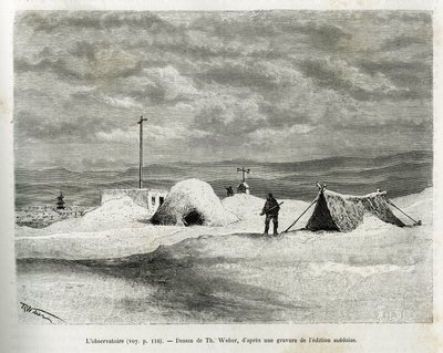 The meteorological observatory on the bay of Koljutschin (engraving by Th. Weber, to illustrate the story 
