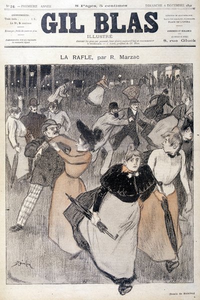 Drawing by Steinlen in Gil Blas, 6/12/1891 by Théophile Alexandre Steinlen