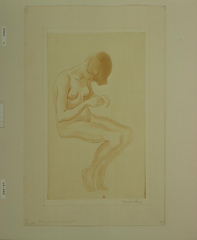 Woman Doing Her Nails (6th Large Nude) by Théophile Alexandre Steinlen