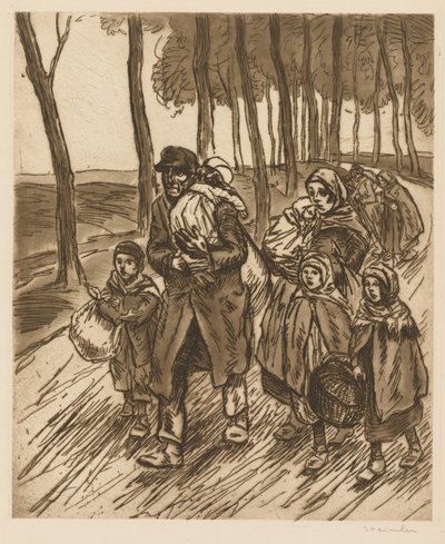 Refugee Family by Théophile Alexandre Steinlen