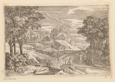 Arcadian Landscape with a Woman Sitting by a Vase and Other Figures by Théodore