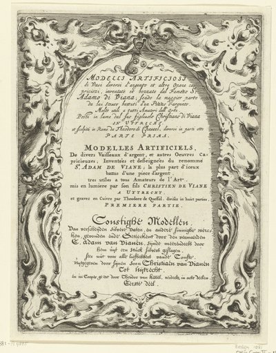 Title Page: Artificial Models of Various Silver Vases by Théodorus van Kessel