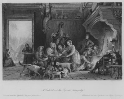 A Cabaret in the Pyrenees (Rainy Day) by Thomas (after) Allom