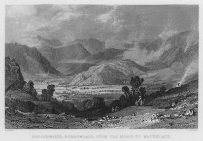 Rossthwaite, Borrowdale, from the Road to Watenlath by Thomas (after) Allom