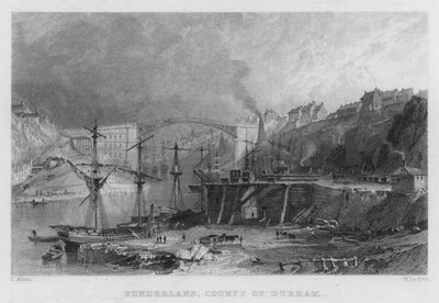 Sunderland, County of Durham by Thomas (after) Allom