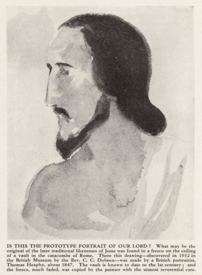 Portrait of Jesus Christ from the Catacombs of Rome by Thomas (after) Heaphy