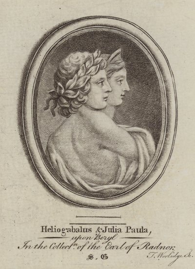 Heliogabalus, Roman Emperor, and Empress Julia Paula by Thomas (after) Worlidge