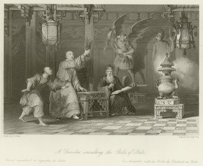 A Devotee Consulting the Sticks of Fate by Thomas Allom