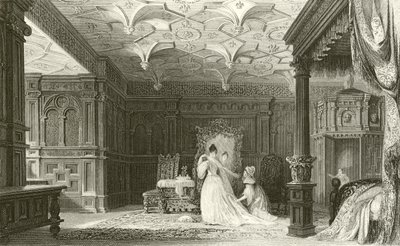 Interior of Sizergh Hall, Westmorland by Thomas Allom