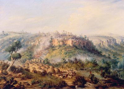 Attack on Stocks Kraall in the Fish River Bush by Thomas Baines