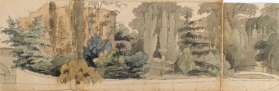 A view of the front of Merton Place, seen from across the river, with two bridges by Thomas Baxter