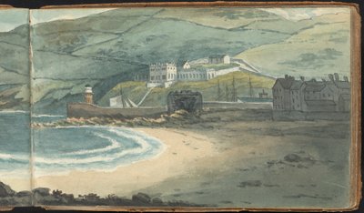 Album of Landscape and Figure Studies: A Desolate Harbor Surrounded by Moors by Thomas Bradshaw