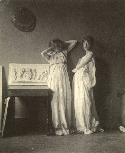 Two Female Models in Classical Costume with Eakins