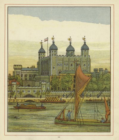 Boats on the River Thames with the Tower of London Beyond by Thomas Crane