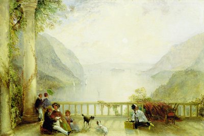 Figures on a Balcony, Probably at Westpoint by Thomas Creswick