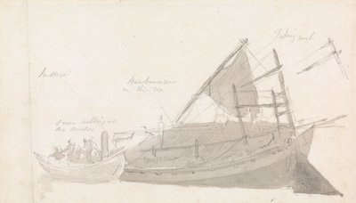 Fishing Boat with Small Craft Alongside by Thomas Daniell