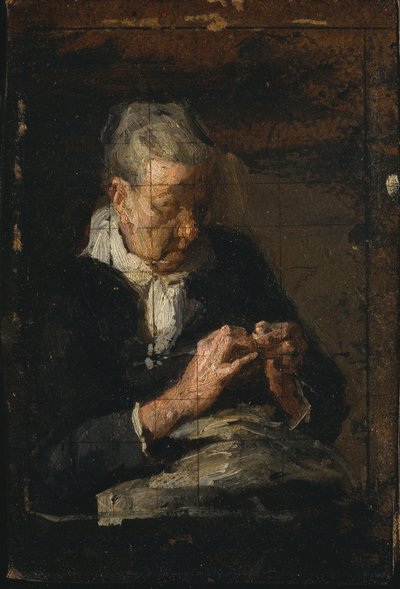 Woman Knitting by Thomas Eakins