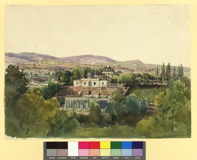 View from Döbling of the Kahlengebirge and the Villa of Baron Johann von Lang (Nußwaldgasse 19 or 22) by Thomas Ender